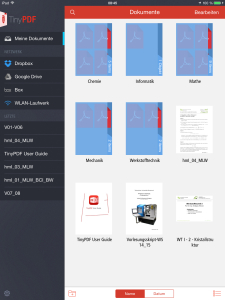 In Tiny PDF lassen sich in Ordnern sortieren, aber leider nur einzelnd in die Cloud hochladen.